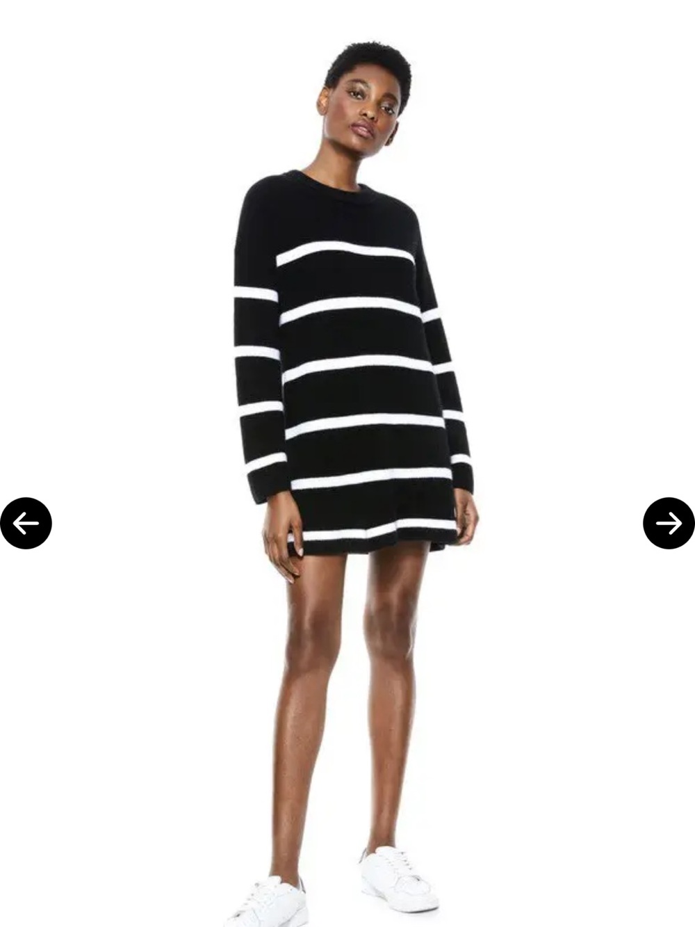 Alice + Olivia Lennie Cashmere striped Mini sweater Dress M perfect condition